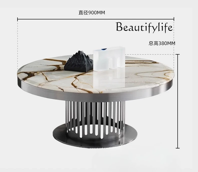 Italian marble surface size coffee table combination modern minimalist high-end villa design
Italian marble surface size coffee table combination modern minimalist high-end villa design