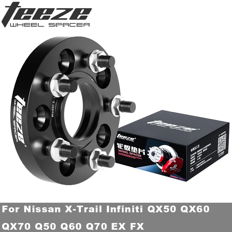 Teeze Wheel Spacers Adapters PCD 5x114.3 CB 66.1mm M12x1.25 For Nissan X-Trail Infiniti QX50 QX60 QX70 Q50 Q60 Q70 EX FX 1Piece
Teeze Wheel Spacers Adapters PCD 5x114.3 CB 66.1mm M12x1.25 For Nissan X-Trail Infiniti QX50 QX60 QX70 Q50 Q60 Q70 EX FX 1Piece