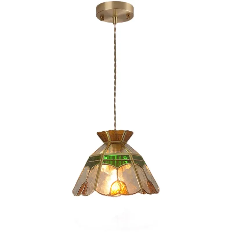 Retro Japanese simple light luxury colored glass bay window aisle Nordic restaurant balcony B & B bedside all copper chandelier
Retro Japanese simple light luxury colored glass bay window aisle Nordic restaurant balcony B & B bedside all copper chandelier