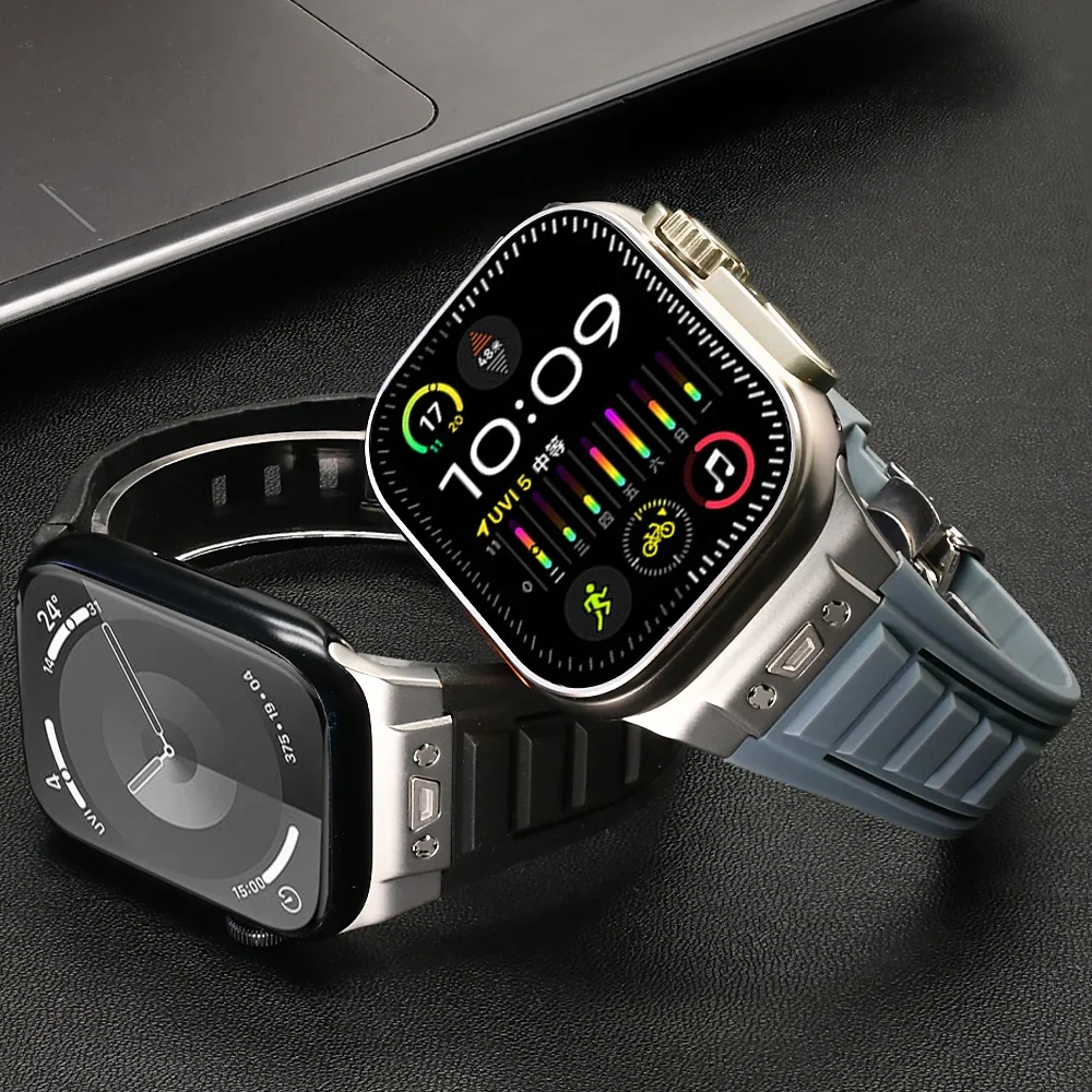Soft Silicone Strap for Apple Watch Ultra 1/2 49mm 9 8 7 45mm Men Sports Band Iwatch Series 6 5 4 Se 3 44mm 42mm Correa Bracelet
Soft Silicone Strap for Apple Watch Ultra 1/2 49mm 9 8 7 45mm Men Sports Band Iwatch Series 6 5 4 Se 3 44mm 42mm Correa Bracelet