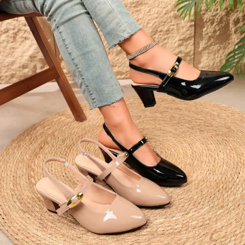 2026 Summer Sexy Pointed Toe Women's Sandals Luxurious Metal Buckle Designer Chunky Heel Shoes New Comfortable Party Sandals
2026 Summer Sexy Pointed Toe Women's Sandals Luxurious Metal Buckle Designer Chunky Heel Shoes New Comfortable Party Sandals