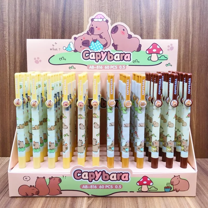 60 pcs/lot Kawaii Capybara Press Ballpoint Pen Cute ball pens School Office writing Supplies Stationery Gift
60 pcs/lot Kawaii Capybara Press Ballpoint Pen Cute ball pens School Office writing Supplies Stationery Gift