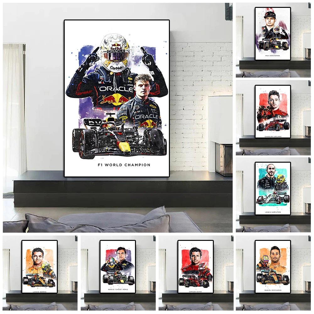 Formula Grand Prix Champion Verstappen Portrait Canvas Painting Leclerc Racing Poster Norris watercolor Wall Art Room Decor Gift
Formula Grand Prix Champion Verstappen Portrait Canvas Painting Leclerc Racing Poster Norris watercolor Wall Art Room Decor Gift