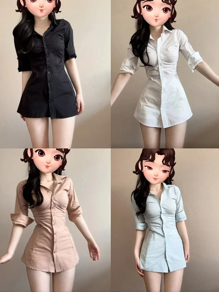 Ele Mid-Length Women's irt Slim Fit Anti-Wrinkle French Sle ort Sve Collar Pure Color Spring 2026 New Faion
Ele Mid-Length Women's irt Slim Fit Anti-Wrinkle French Sle ort Sve Collar Pure Color Spring 2026 New Faion