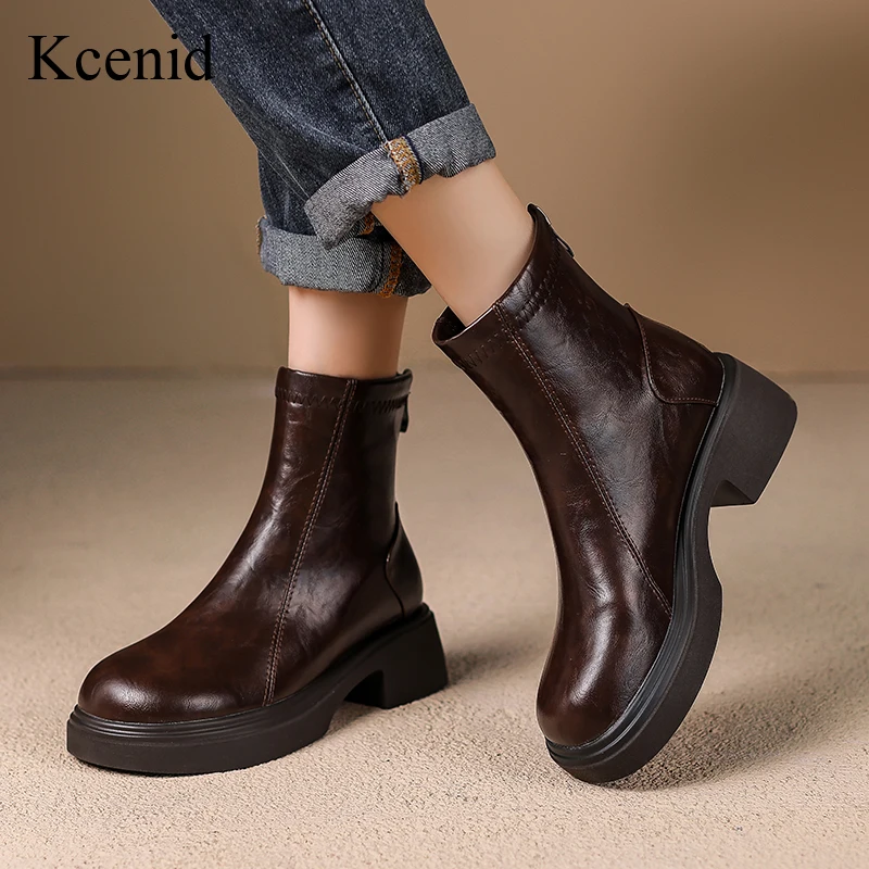 Kcenid Vintage Women's Ankle Boots Autumn Winter Stretch Platform Thick Heel Concise Short Botas De Mujer Back Zipper Shoes
Kcenid Vintage Women's Ankle Boots Autumn Winter Stretch Platform Thick Heel Concise Short Botas De Mujer Back Zipper Shoes