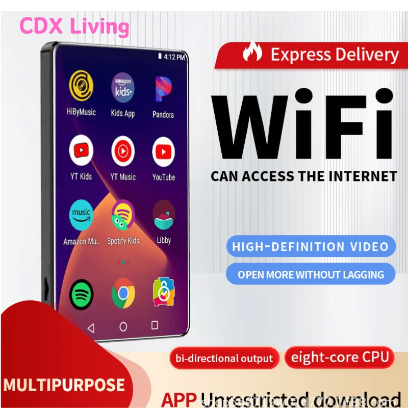 Smart Wi-Fi wireless MP4 portable MP5 Bluetooth speaker MP3 music player
Smart Wi-Fi wireless MP4 portable MP5 Bluetooth speaker MP3 music player