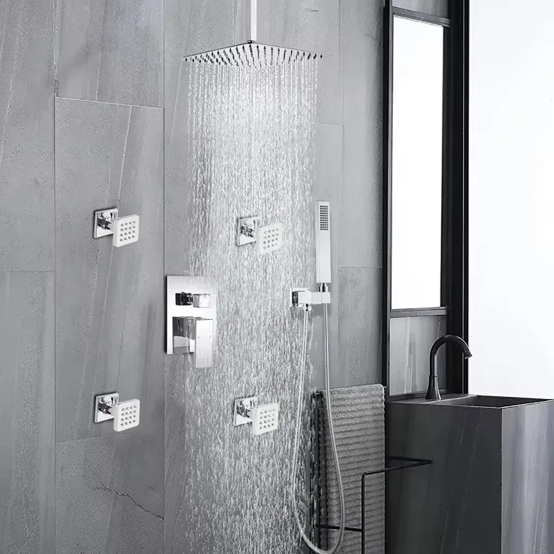 Shower Set in Wall Mounted Bathroom Taps Luxury Brass Kits Rain Rainfall Showerset Mixer Faucet Set Ceiling Rain Shower
Shower Set in Wall Mounted Bathroom Taps Luxury Brass Kits Rain Rainfall Showerset Mixer Faucet Set Ceiling Rain Shower