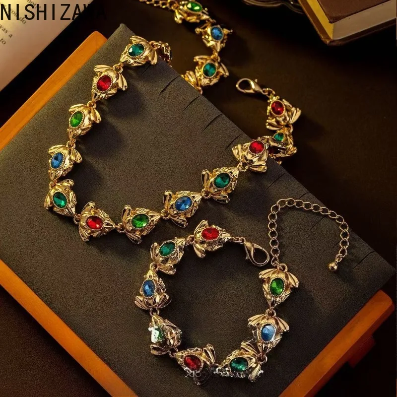 NISHIZAWA Geometric Bracelets for Women Gemstones Colorful Palace Style Jewelry Luxury Fashion Hyperbole Pulseras Mujer
NISHIZAWA Geometric Bracelets for Women Gemstones Colorful Palace Style Jewelry Luxury Fashion Hyperbole Pulseras Mujer