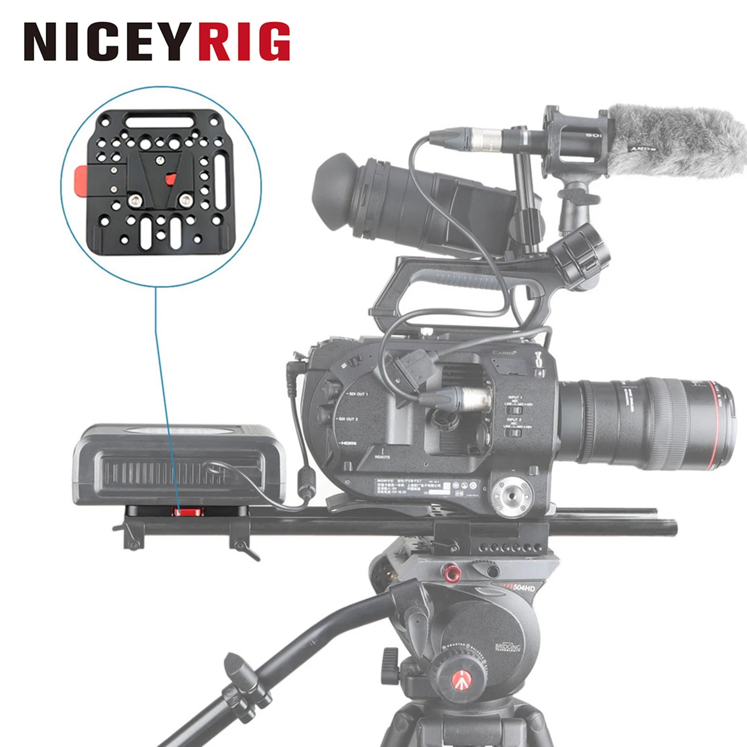 NICEYRIG V Mount Battery Plate Mounting Plate Quick Release Plate for Ursa Mini Sony FS7 FS5 DJI Ronin M/MX
NICEYRIG V Mount Battery Plate Mounting Plate Quick Release Plate for Ursa Mini Sony FS7 FS5 DJI Ronin M/MX
