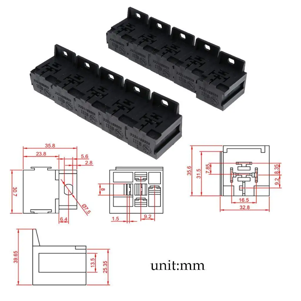 Universal 5 Pin Relay Connector Socket PA66 Holder Automotive Changeover Relay for Car Fans Horns Stereos Accessories
Universal 5 Pin Relay Connector Socket PA66 Holder Automotive Changeover Relay for Car Fans Horns Stereos Accessories