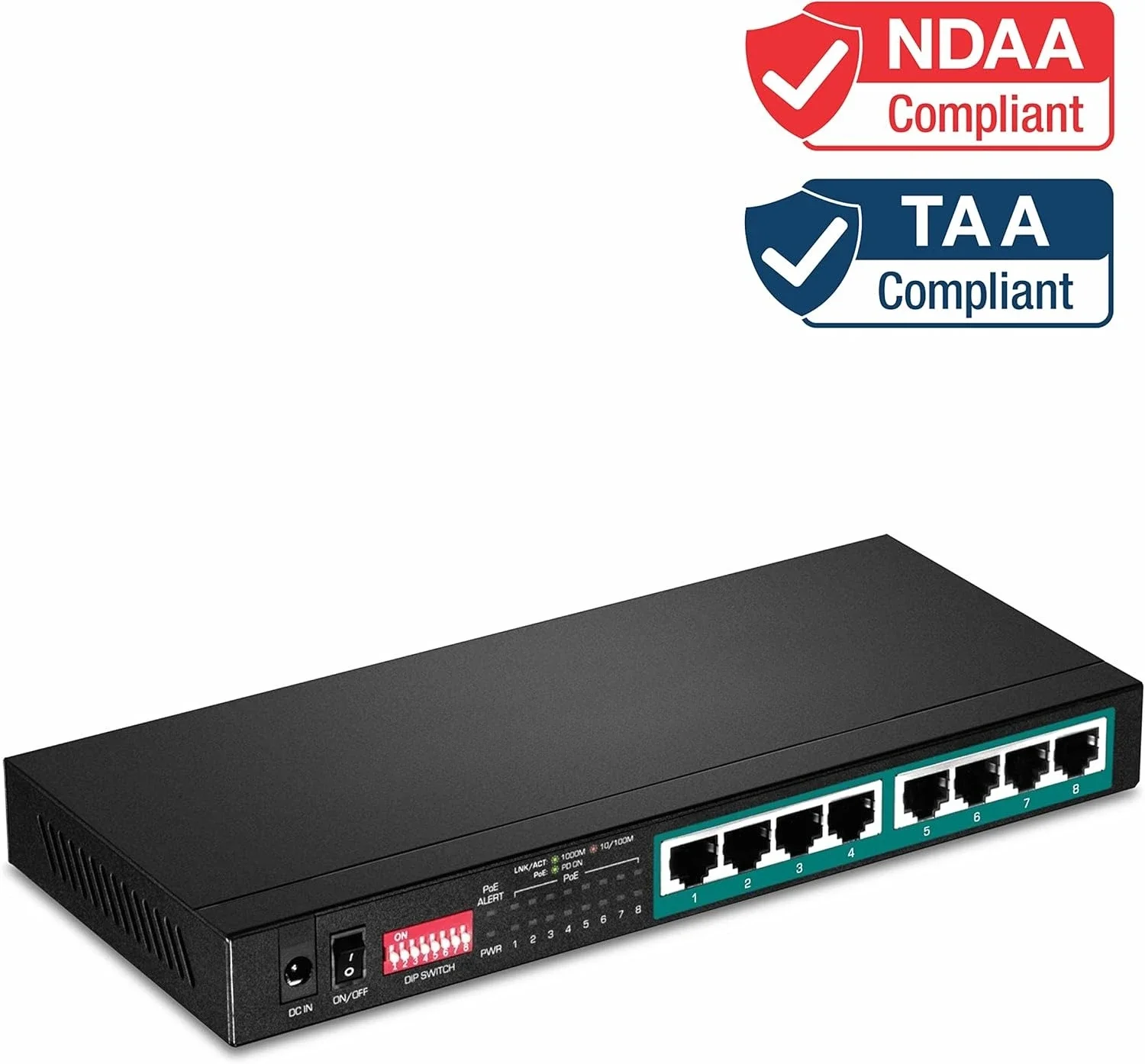 8-Port Gigabit Long Range Poe+ Switch, 8 X POE+ Ports, Long-Range Poe+ Extends Range Up to 200M (656 ft.)
8-Port Gigabit Long Range Poe+ Switch, 8 X POE+ Ports, Long-Range Poe+ Extends Range Up to 200M (656 ft.)