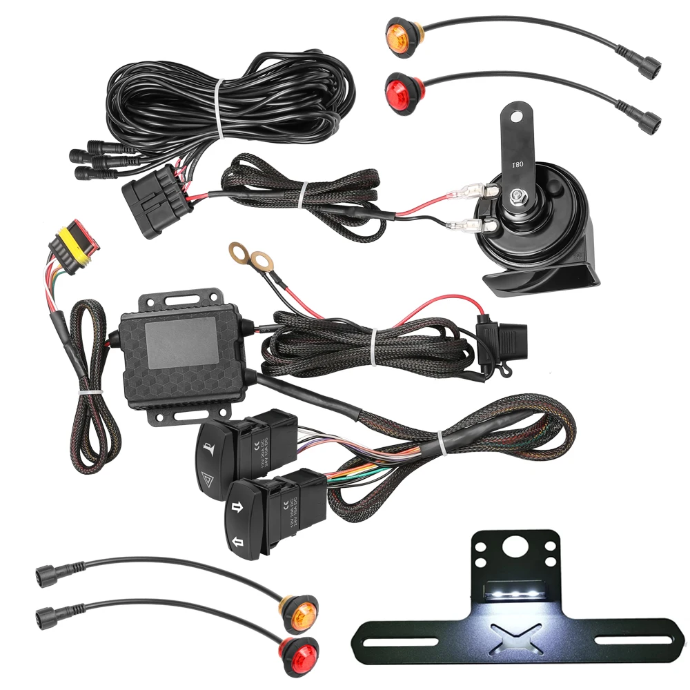 Комплект указателей поворота UTV — звуковой сигнал 110 дБ и держатель номерного знака с подсветкой, предварительно проводной, комплект поворотников UTV Plug & Play с кулисным переключателем
Комплект указателей поворота UTV — звуковой сигнал 110 дБ и держатель номерного знака с подсветкой, предварительно проводной, комплект поворотников UTV Plug & Play с кулисным переключателем