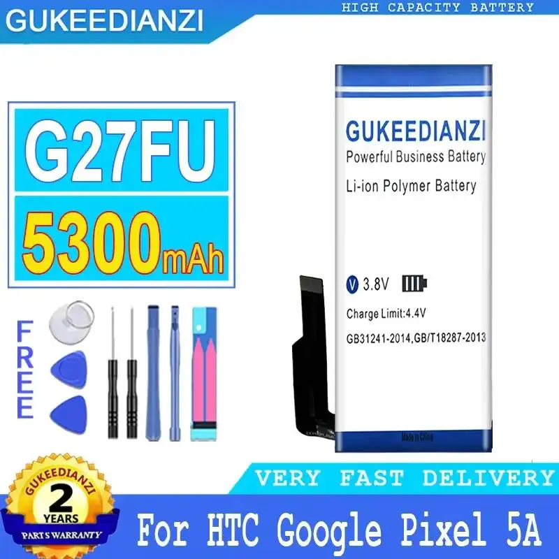 5300mAh Stable G27FU For Htc Google for Pixel 5A Mobile Phone Battery
5300mAh Stable G27FU For Htc Google for Pixel 5A Mobile Phone Battery