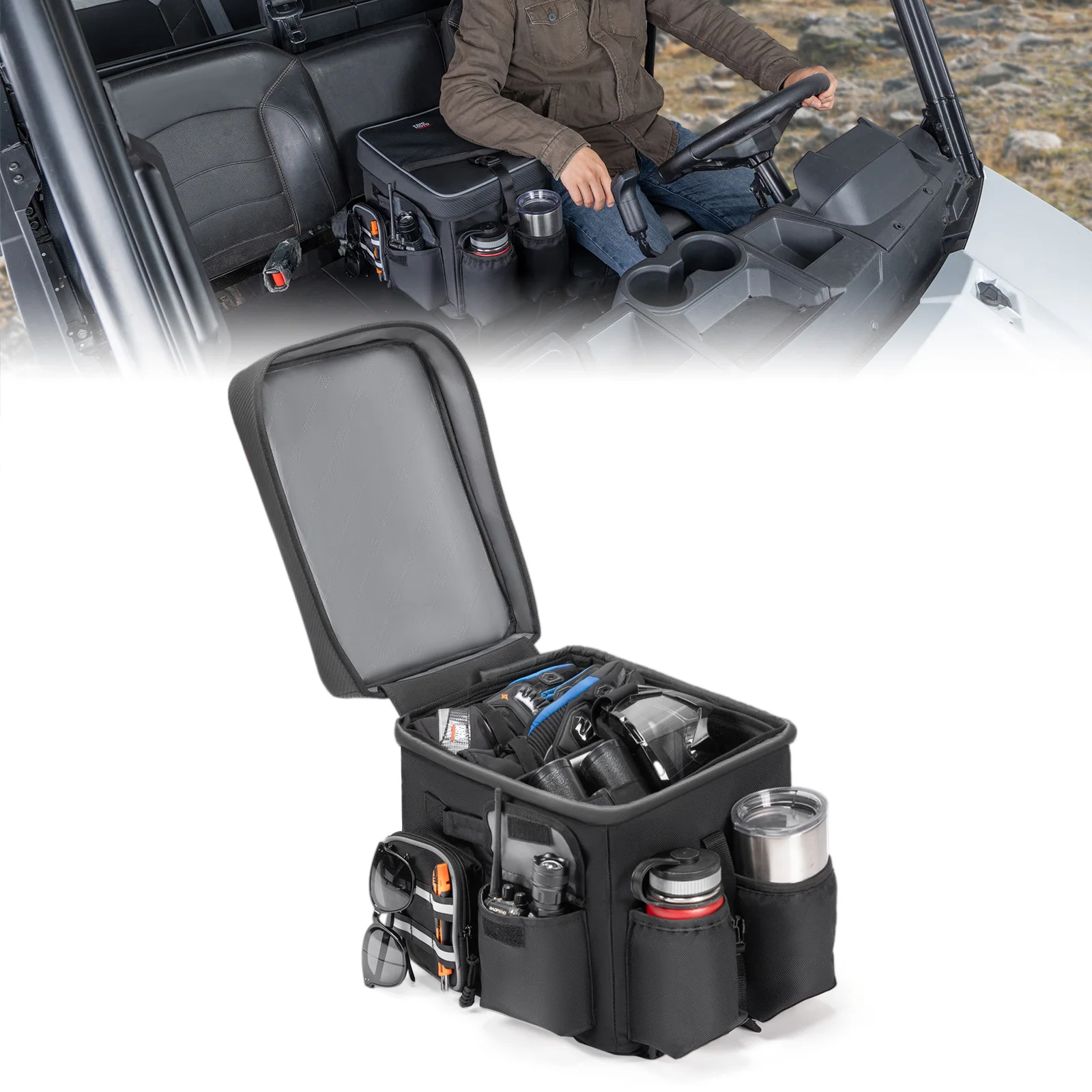 UTV Seat Storage Bag 1680D Oxford Cloth Water Resistant 18L Compatible with Polaris Ranger For Can-Am Defender For CFMOTO Uforce
UTV Seat Storage Bag 1680D Oxford Cloth Water Resistant 18L Compatible with Polaris Ranger For Can-Am Defender For CFMOTO Uforce