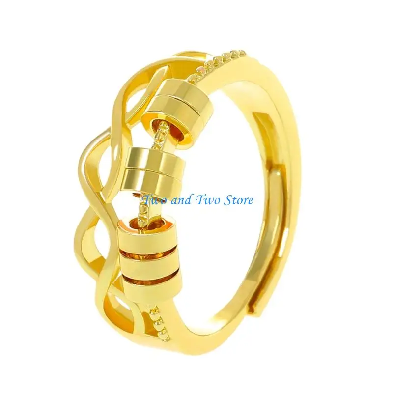 HX6F Women's Luxury Fashion Spinner Ring Featuring Rotating Beads for Anxiety Relief Adjustable Daily Wear Jewelry
HX6F Women's Luxury Fashion Spinner Ring Featuring Rotating Beads for Anxiety Relief Adjustable Daily Wear Jewelry