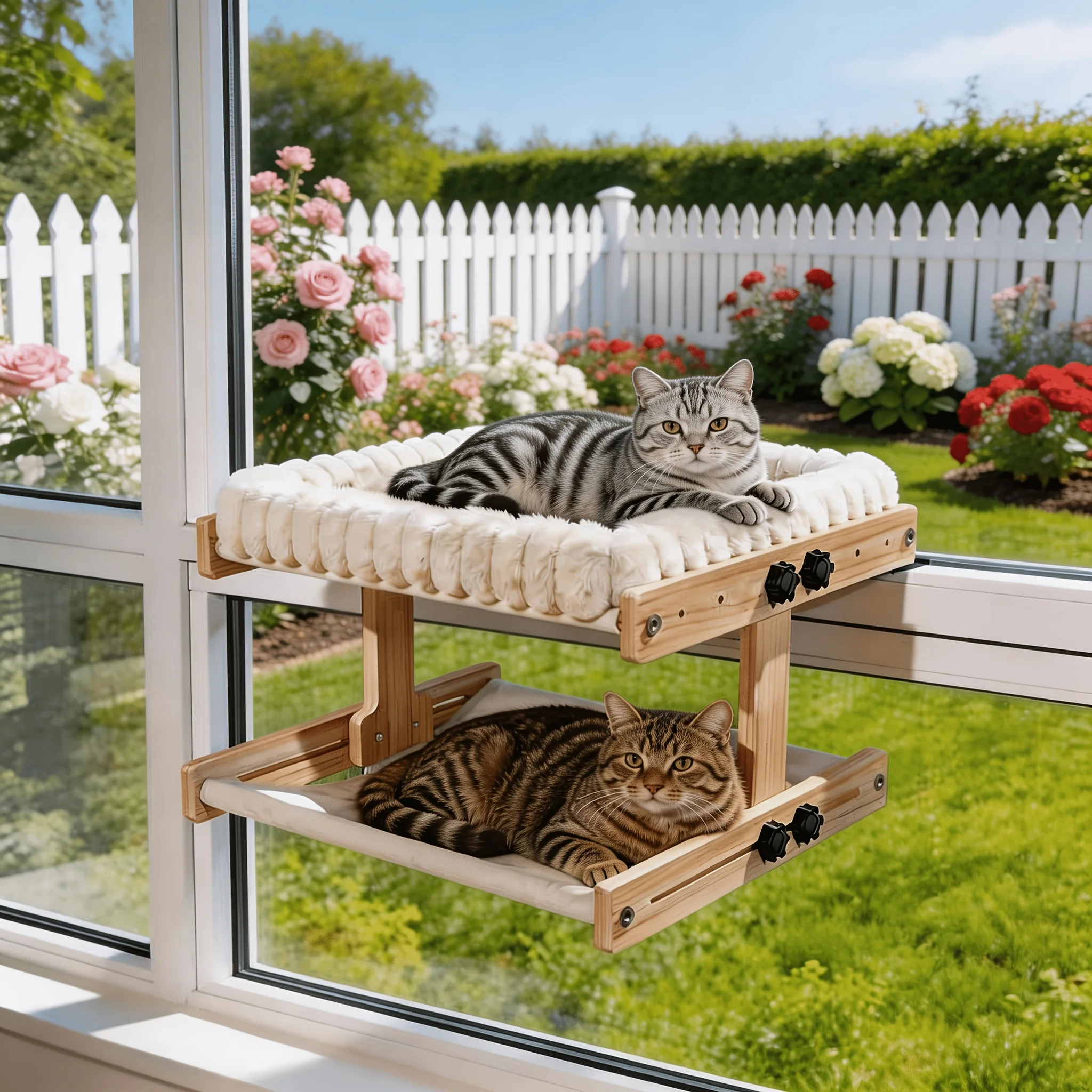Cat Window Perch, Cat Hammock for Window Sill - 3-in-1 Cat Window Perch Hammock Bedside Bed with Plush Nest, for Small And Medium Cats
Cat Window Perch, Cat Hammock for Window Sill - 3-in-1 Cat Window Perch Hammock Bedside Bed with Plush Nest, for Small And Medium Cats