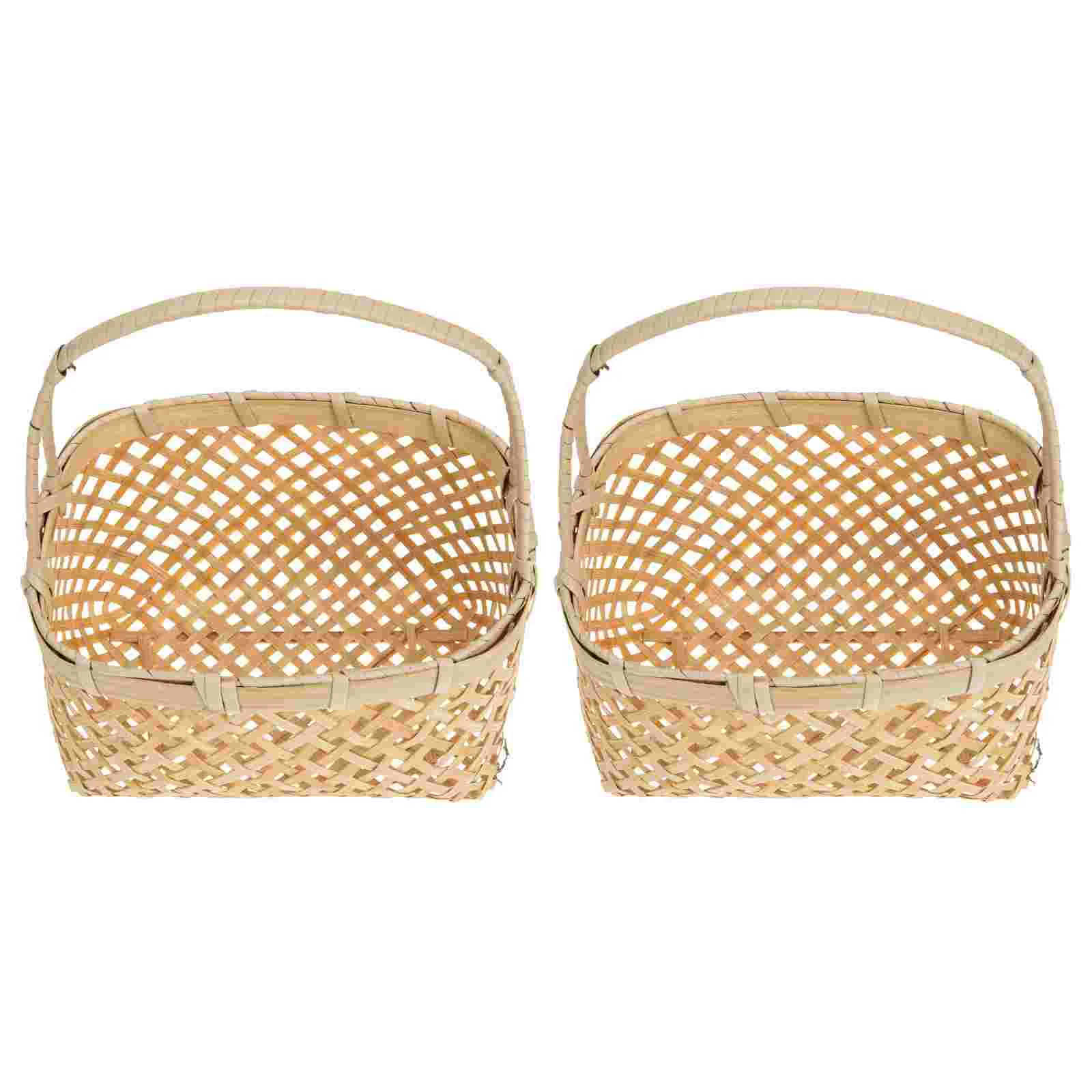 2 Pcs Portable Fruit Basket Picnic Fruits Handheld Pastoral Style Woven for Children Round Flower Arrangement
2 Pcs Portable Fruit Basket Picnic Fruits Handheld Pastoral Style Woven for Children Round Flower Arrangement