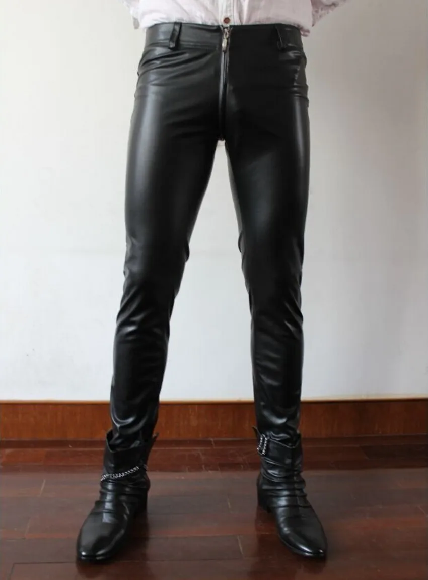 New Men's Leggings Zipper Sexy Elastic Leather Pants Nightclubs Bars Black 2025 Performances Male Trousers Free Shipping 29-39
New Men's Leggings Zipper Sexy Elastic Leather Pants Nightclubs Bars Black 2025 Performances Male Trousers Free Shipping 29-39