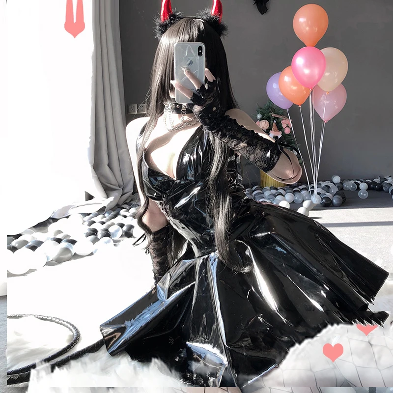 Night Club Sexy bunny girl little devil PU Leather Queen Uniform Seduction Dress Halloween Cosplay Costume costumes for women
Night Club Sexy bunny girl little devil PU Leather Queen Uniform Seduction Dress Halloween Cosplay Costume costumes for women