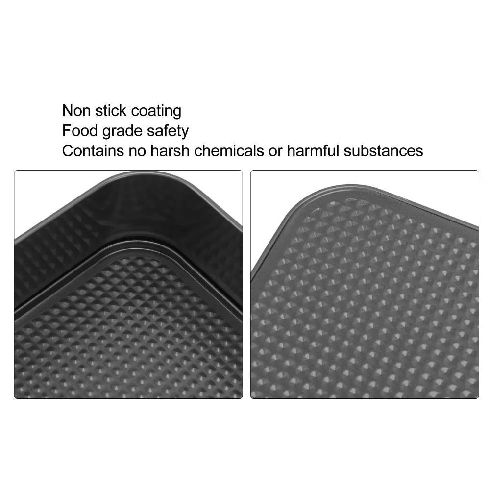 3pcs Carbon Steel Springform Cake Pan Nonstick Surface Quadrate Cheesecake Pan Removable Bottom Non-Stick Baking Pans
3pcs Carbon Steel Springform Cake Pan Nonstick Surface Quadrate Cheesecake Pan Removable Bottom Non-Stick Baking Pans