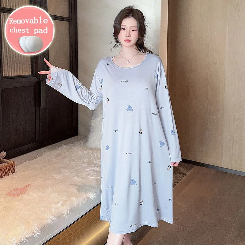 Spring and Autumn Women's Sweet and Cute Dress Pajama Casual Simple Plus Size Pajama 5XL Pajama Home Clothes
Spring and Autumn Women's Sweet and Cute Dress Pajama Casual Simple Plus Size Pajama 5XL Pajama Home Clothes 