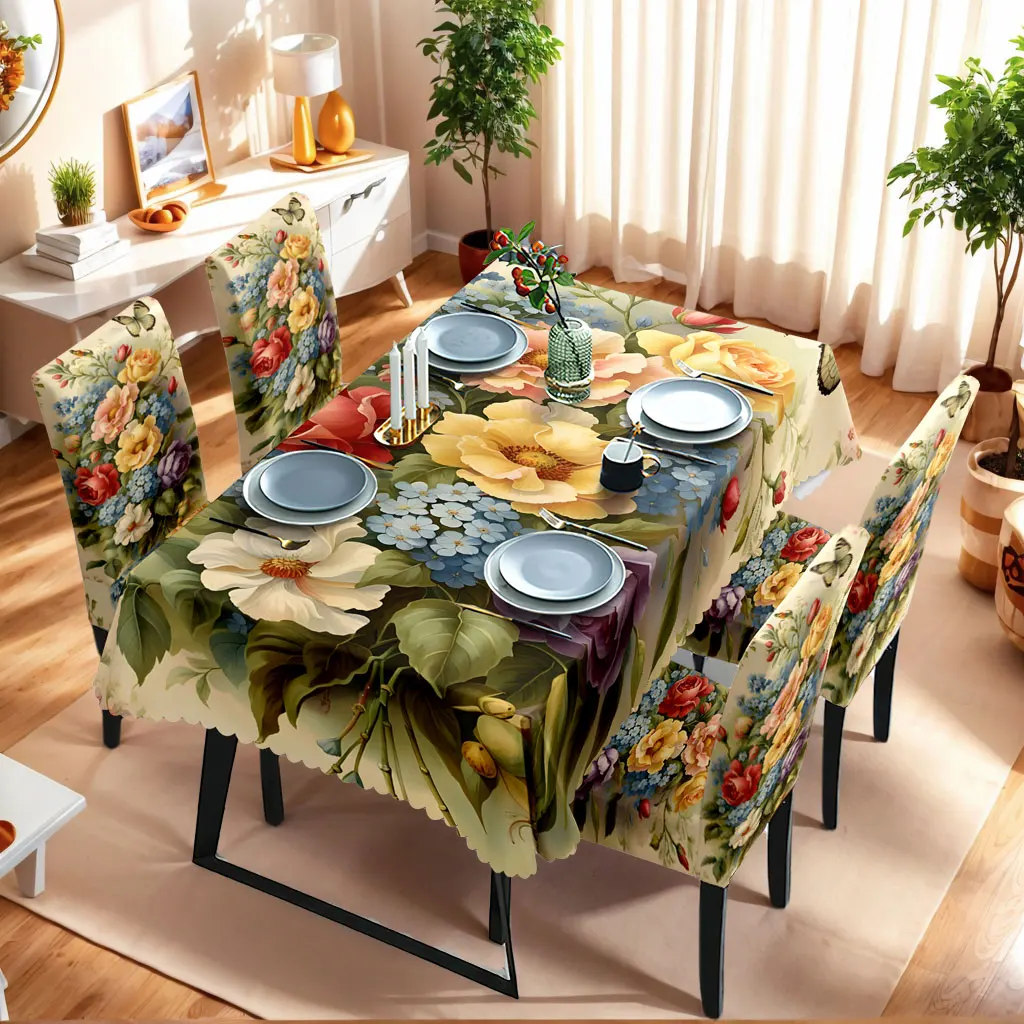 5/7pcs Colorful Wildflower Tablecloth Elastic Chair Covers Set Cottage Home Decor
5/7pcs Colorful Wildflower Tablecloth Elastic Chair Covers Set Cottage Home Decor