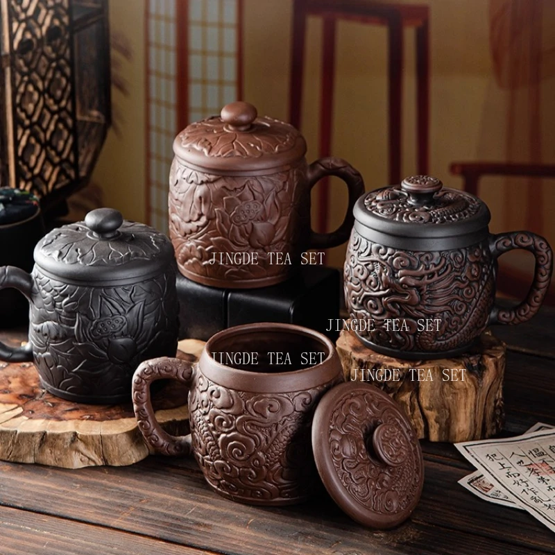 600ml Zhu Ni Large Capacity Tea Cup Household Chinese Purple Clay Tea Cup with Lid Office Water Cup Mug Drinking Utensils
600ml Zhu Ni Large Capacity Tea Cup Household Chinese Purple Clay Tea Cup with Lid Office Water Cup Mug Drinking Utensils