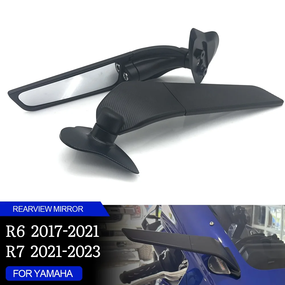 R6 R7 Motorcycle Mirror Modified Wind Wing Adjustable Rotating Rearview Mirror For Yamaha R6 R 6 2017-2021 R7 R 7 2021-2023