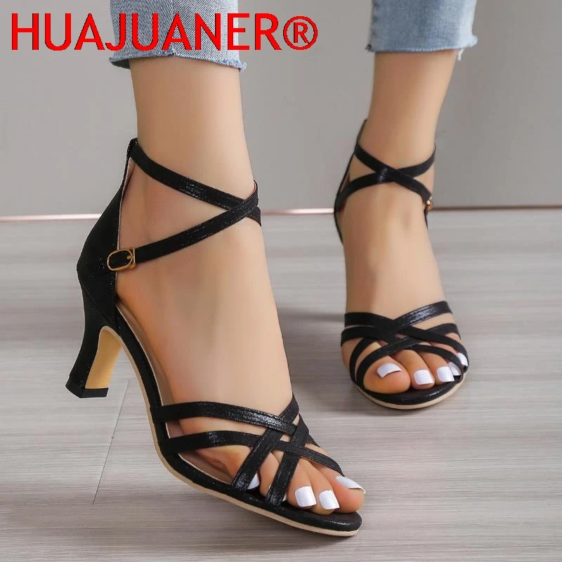 2025 New Sandals Women's Ankle Strap Gladiator Sandals Women High Heels Cross Straps Gold Sandalias Mujer Summer Shoes Woman
2025 New Sandals Women's Ankle Strap Gladiator Sandals Women High Heels Cross Straps Gold Sandalias Mujer Summer Shoes Woman