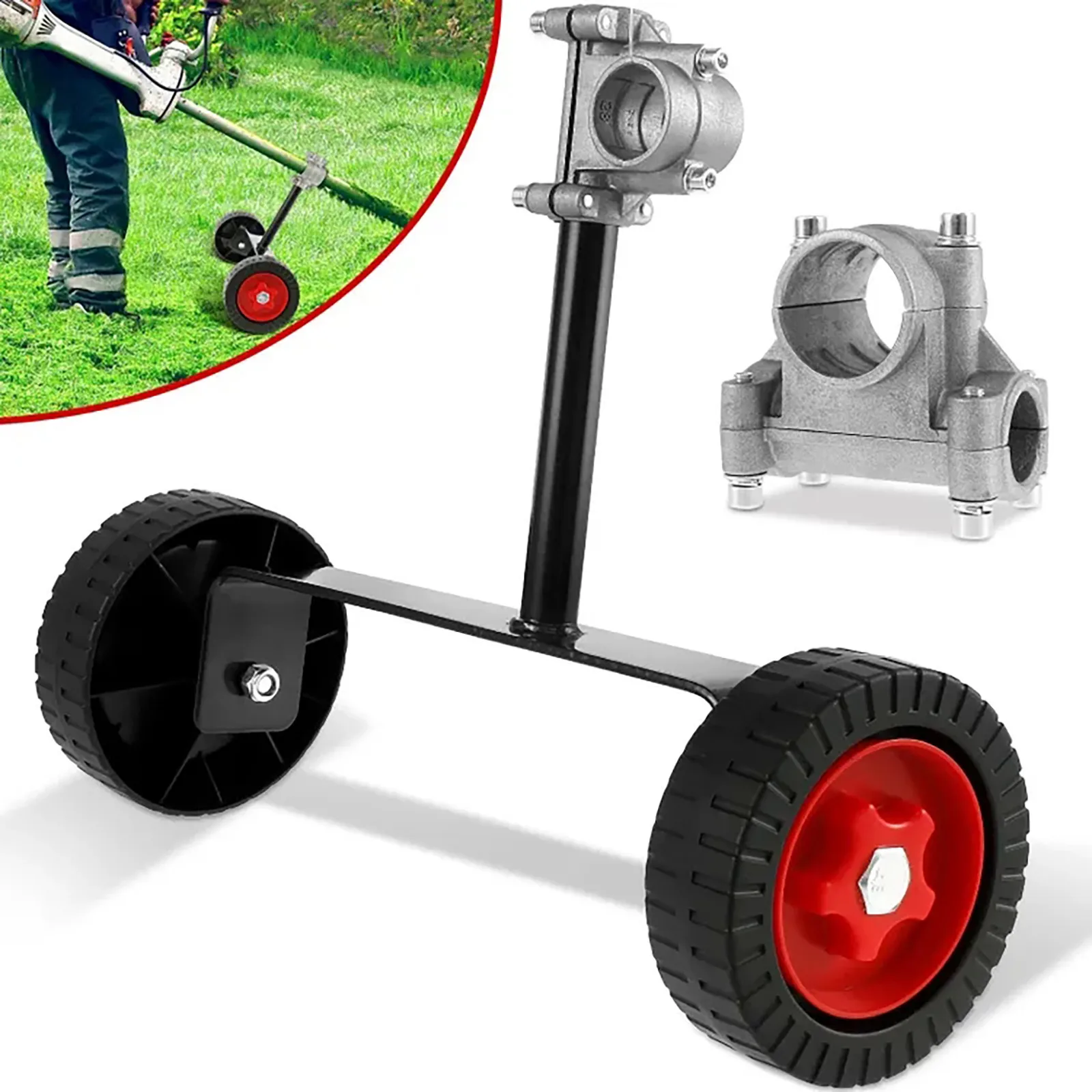 Lawn Mower Support Wheel Adjustable Weed Trimmer Auxiliary Wheels Garden Lawn Mower Cutter Replacement Power Tool Accessories 
Lawn Mower Support Wheel Adjustable Weed Trimmer Auxiliary Wheels Garden Lawn Mower Cutter Replacement Power Tool Accessories