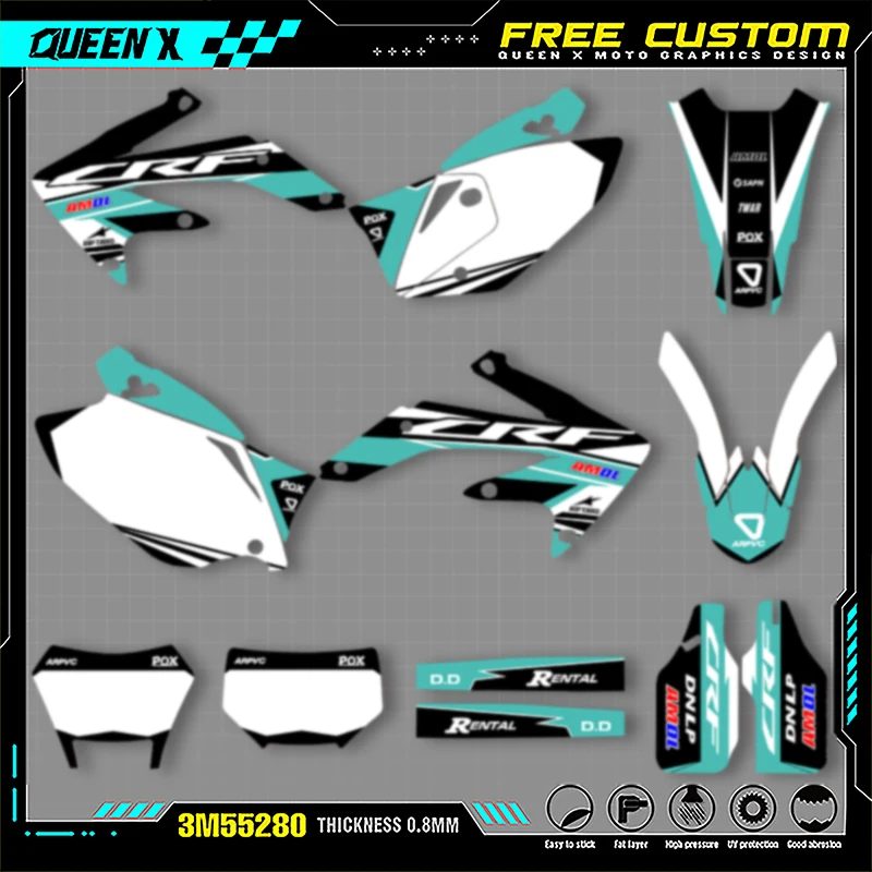 Комплект наклеек Queen X MOTOR Custom Team Graphics для Honda 2005 2006 2007 2008-2018 CRF450X 016
Комплект наклеек Queen X MOTOR Custom Team Graphics для Honda 2005 2006 2007 2008-2018 CRF450X 016