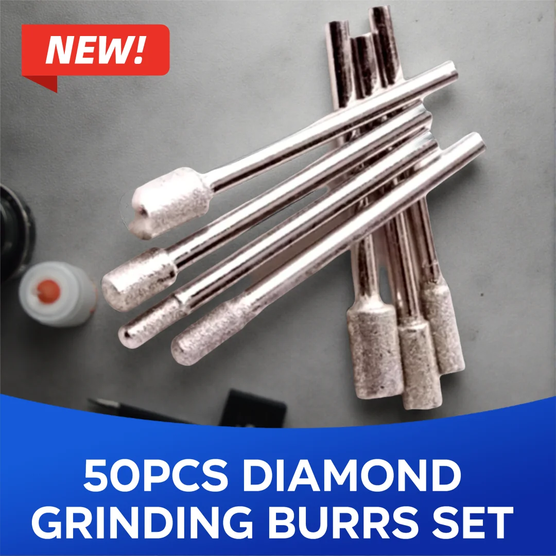 50Pcs 2.35mmShank Electroplated Diamond Grinding Burrs Polishing Drill Bits for Jade Gemstone Jewelry Glass Marble Stone Carving
50Pcs 2.35mmShank Electroplated Diamond Grinding Burrs Polishing Drill Bits for Jade Gemstone Jewelry Glass Marble Stone Carving