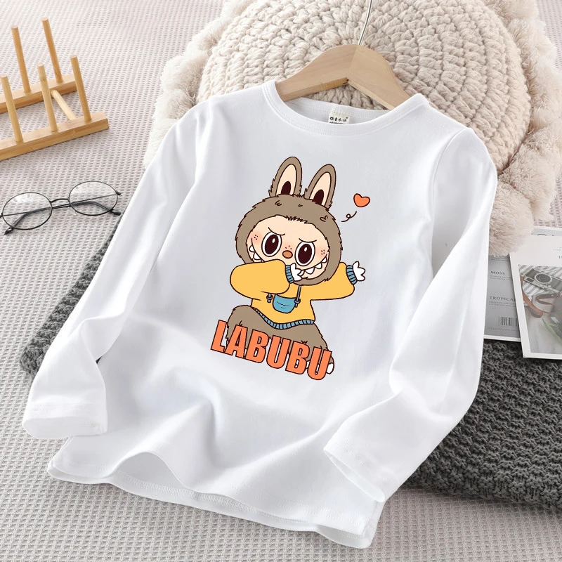 POP MART Labubu Kids Long Sleeve T-shirt Cartoon Cute Round Neck Pullover Boys Girls Winter Casual Warm Top Child Birthday Gifts
POP MART Labubu Kids Long Sleeve T-shirt Cartoon Cute Round Neck Pullover Boys Girls Winter Casual Warm Top Child Birthday Gifts