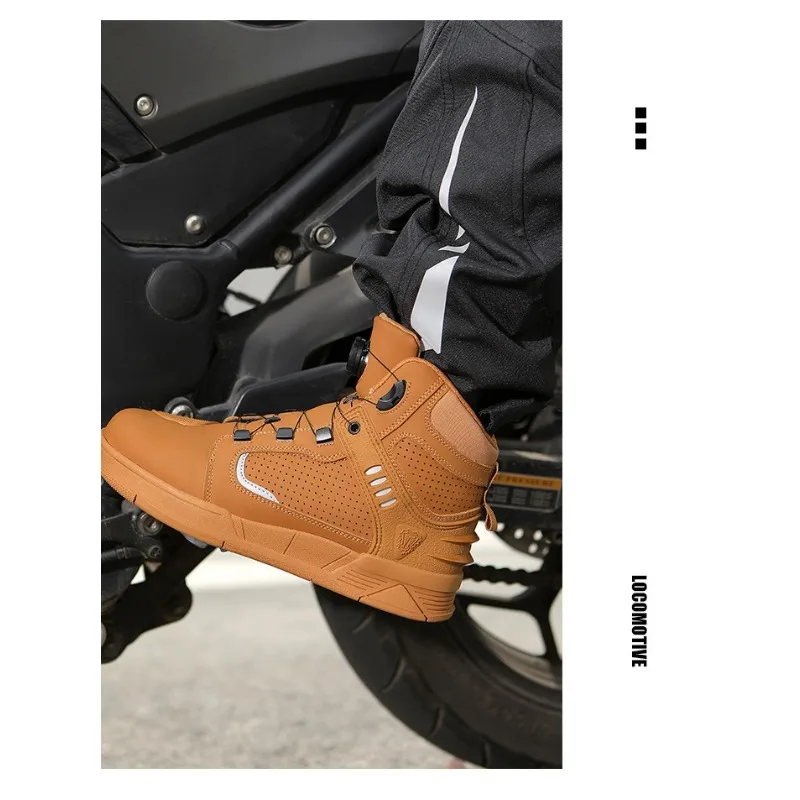 Brown Motorcycle Boots Men All Season Motorcyclist Boots Breathable Cow Leather Moto Shoes Anti-slip Racing Motorcycle Shoes
Brown Motorcycle Boots Men All Season Motorcyclist Boots Breathable Cow Leather Moto Shoes Anti-slip Racing Motorcycle Shoes