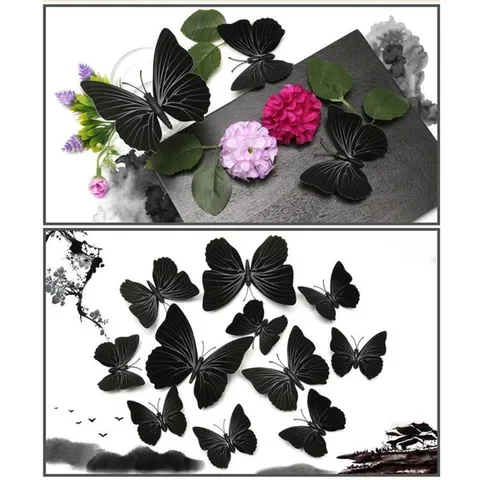 Decorative Butterflies Wall Stickers 12PC Home Decor Living Room PVC Black Butterflies On The Wall Room Decoration Cute Stickers
Decorative Butterflies Wall Stickers 12PC Home Decor Living Room PVC Black Butterflies On The Wall Room Decoration Cute Stickers