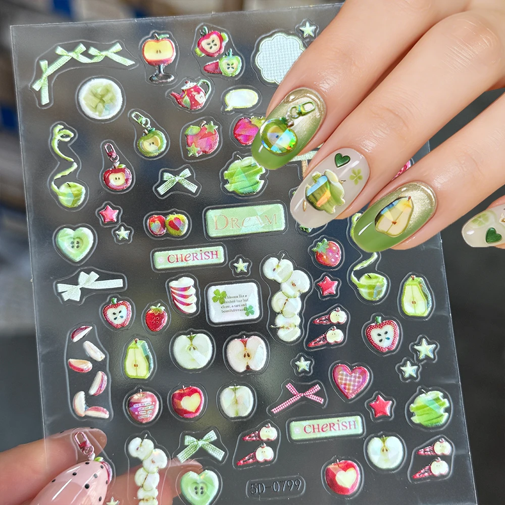 1Pcs Shiny Red/Green Apple Star Bow Nail Decals 5D Laser Aurora Apple Core Summer Manicure Sticker Y2k Heart Fruit Nail Art Deco
1Pcs Shiny Red/Green Apple Star Bow Nail Decals 5D Laser Aurora Apple Core Summer Manicure Sticker Y2k Heart Fruit Nail Art Deco