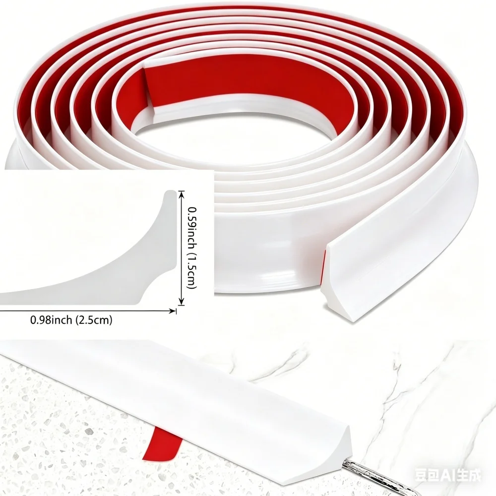 1PC 2M/78.74IN Bathroom Water Stopper Retention Water Barrier Strip Shower Dam Flood Barrier Dry Self-adhesive Splash Guard
1PC 2M/78.74IN Bathroom Water Stopper Retention Water Barrier Strip Shower Dam Flood Barrier Dry Self-adhesive Splash Guard