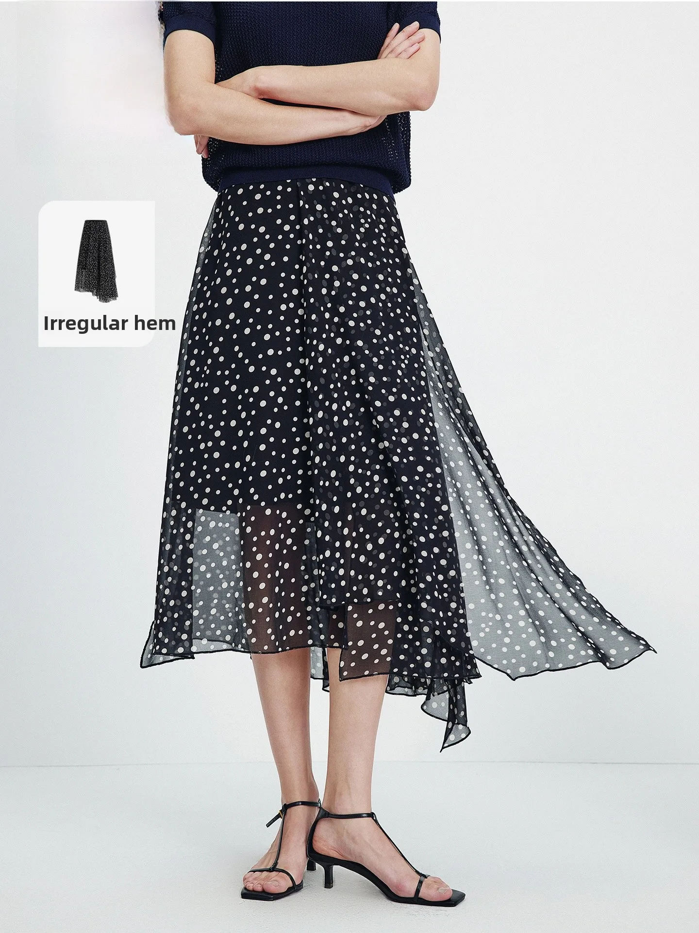 Navigare Retro Bla Polka Dot A-Line Skirt for Women Spring Summer Collection High Waist Asymmetric Commute Friendly
Navigare Retro Bla Polka Dot A-Line Skirt for Women Spring Summer Collection High Waist Asymmetric Commute Friendly