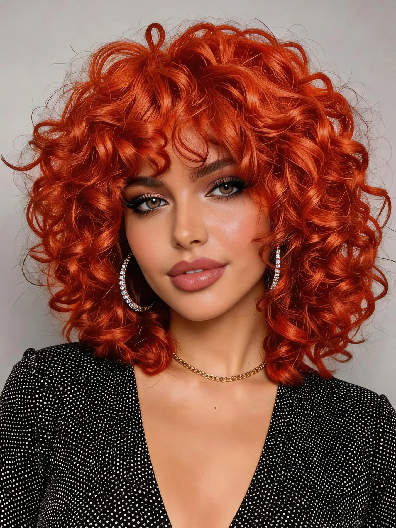 Ginger Short Loose Afro Curly Wig with Bangs, Glueless Natural Synthetic Wig for Black Women Daily Wear
Ginger Short Loose Afro Curly Wig with Bangs, Glueless Natural Synthetic Wig for Black Women Daily Wear