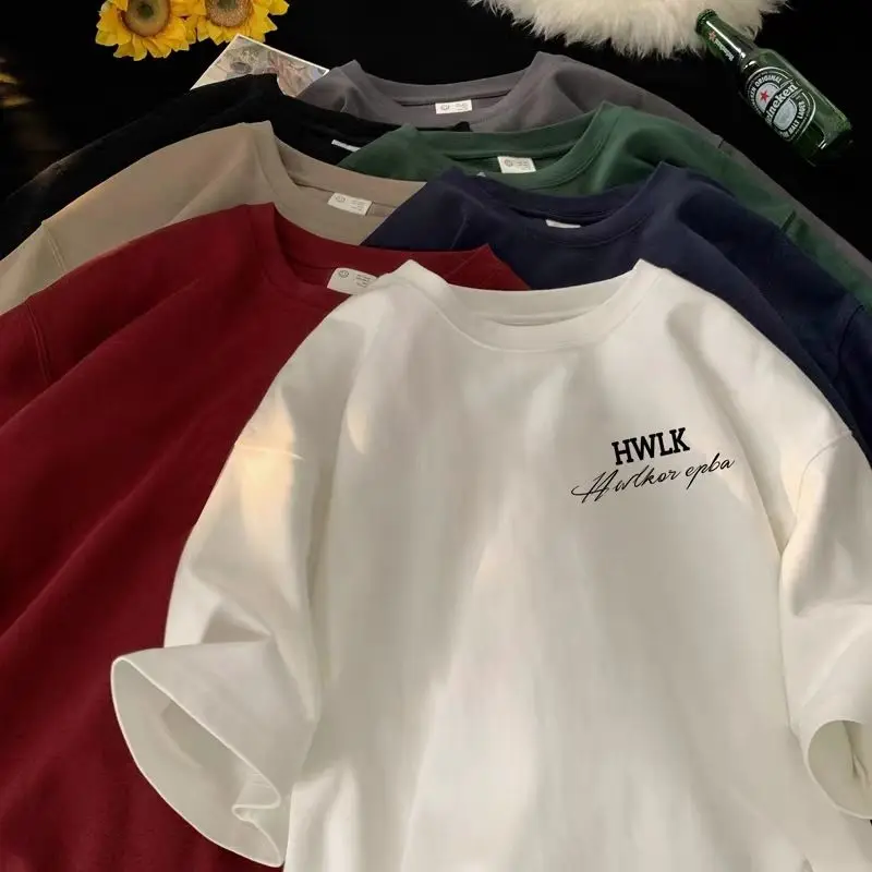 Pure cotton Hong Kong style short-sleeved men and women loose half-sleeved T-shirt trendy new simple T-shirt tops men clothing
Pure cotton Hong Kong style short-sleeved men and women loose half-sleeved T-shirt trendy new simple T-shirt tops men clothing