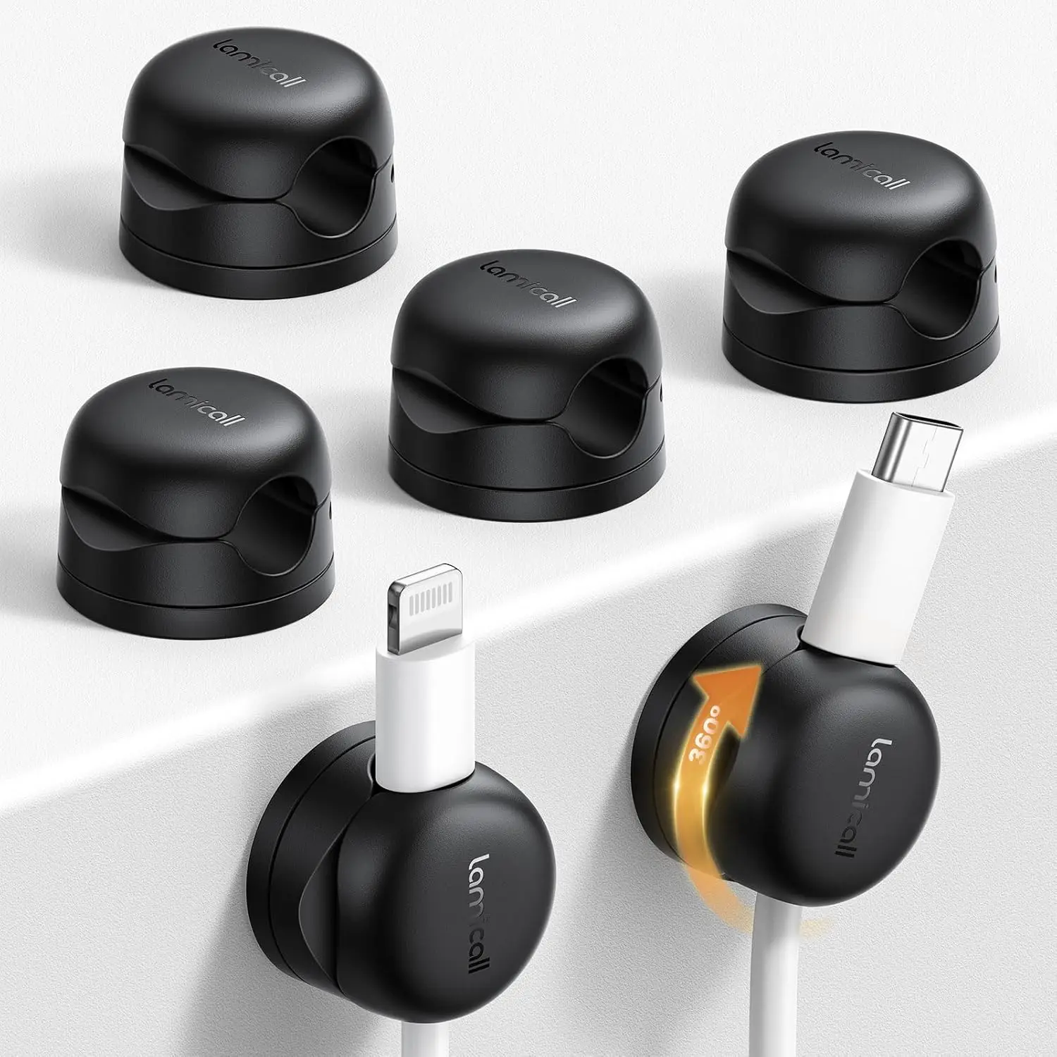 6 Pack 360° Rotatable Cable Clips, Auto Lock Spring Cord Organizer, Adhesive Wire Holder for Desk, Nightstand
6 Pack 360° Rotatable Cable Clips, Auto Lock Spring Cord Organizer, Adhesive Wire Holder for Desk, Nightstand