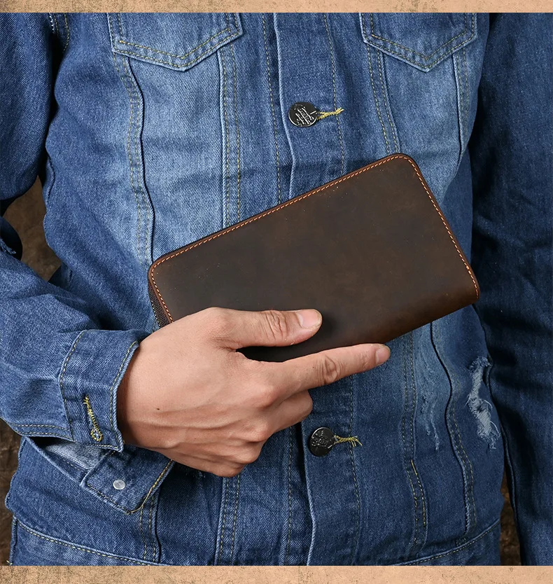 Crazy Horse Leather Men's Clutch Bag Wallet Multi- functional Hand bag Male Large Capacity Make Up Pouch Coin Purse Phone Holder
Crazy Horse Leather Men's Clutch Bag Wallet Multi- functional Hand bag Male Large Capacity Make Up Pouch Coin Purse Phone Holder