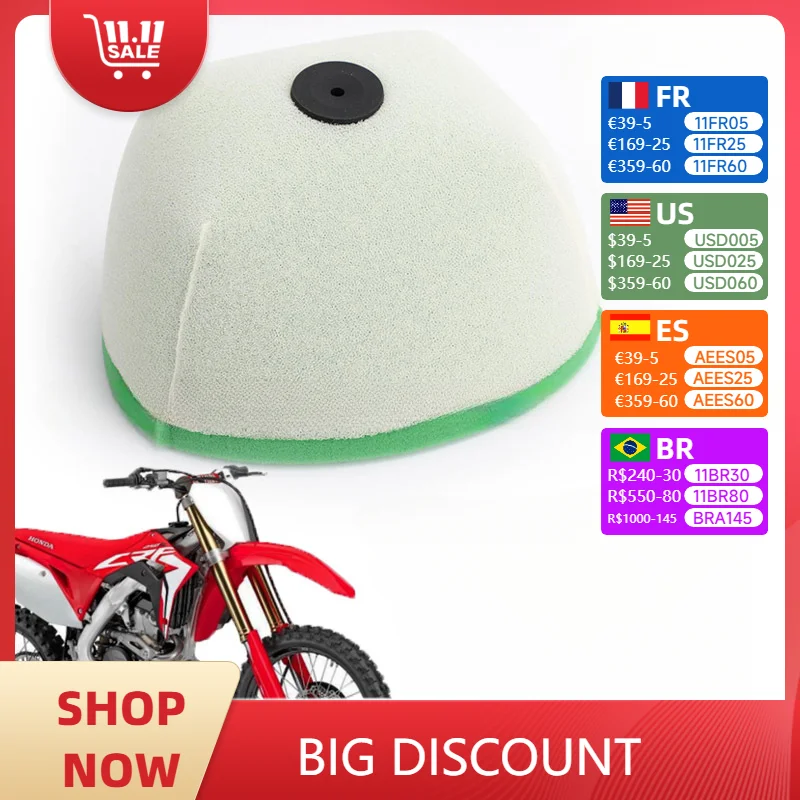 JSRAOIMG Motorcycle Washable Air Filter Intake Cleaner For HONDA CRF250 CRF250R CRF450 CRF450R 2013-2017 Dual Foam Element
JSRAOIMG Motorcycle Washable Air Filter Intake Cleaner For HONDA CRF250 CRF250R CRF450 CRF450R 2013-2017 Dual Foam Element