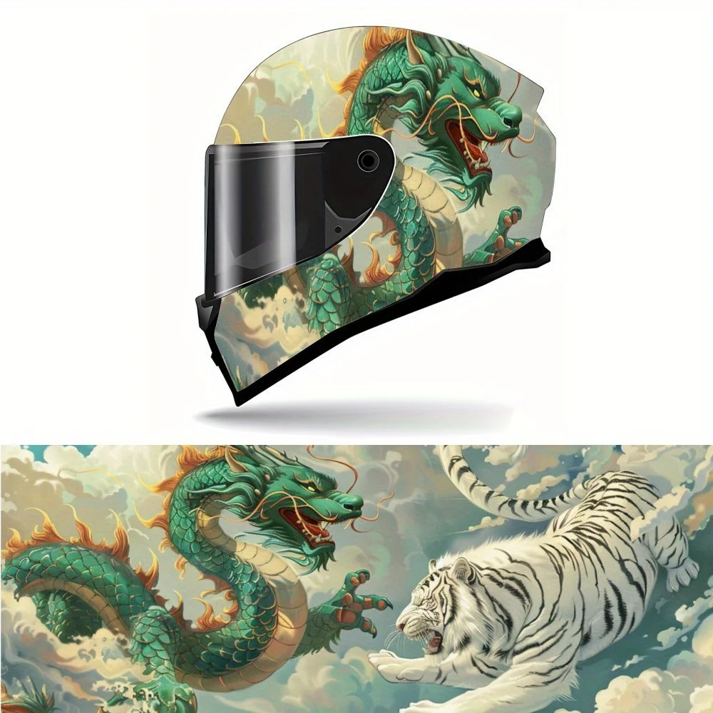 Green Dragons and White Tigers Playing Print Full Helmet Wrap Sticker Motorcycle Helmet Racing Graphic Decal Vinyl Wrap Helmet D
Green Dragons and White Tigers Playing Print Full Helmet Wrap Sticker Motorcycle Helmet Racing Graphic Decal Vinyl Wrap Helmet D