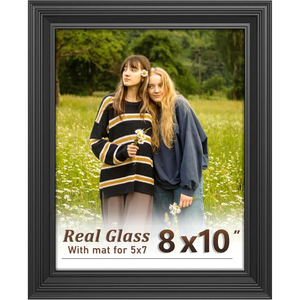 Vintage 8x10 Black Frame with Real Glass Displays 5x7 with Mat or 8x10 Without Mat for Wall or Tabletop
Vintage 8x10 Black Frame with Real Glass Displays 5x7 with Mat or 8x10 Without Mat for Wall or Tabletop