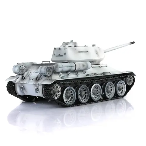 1/16 Heng Long Upgraded Ver Snow 7.0 Soviet T34-85 RC Tank 3909 Metal Tracks Simulation Lights Sound Body Recoil TH17775-SMT7