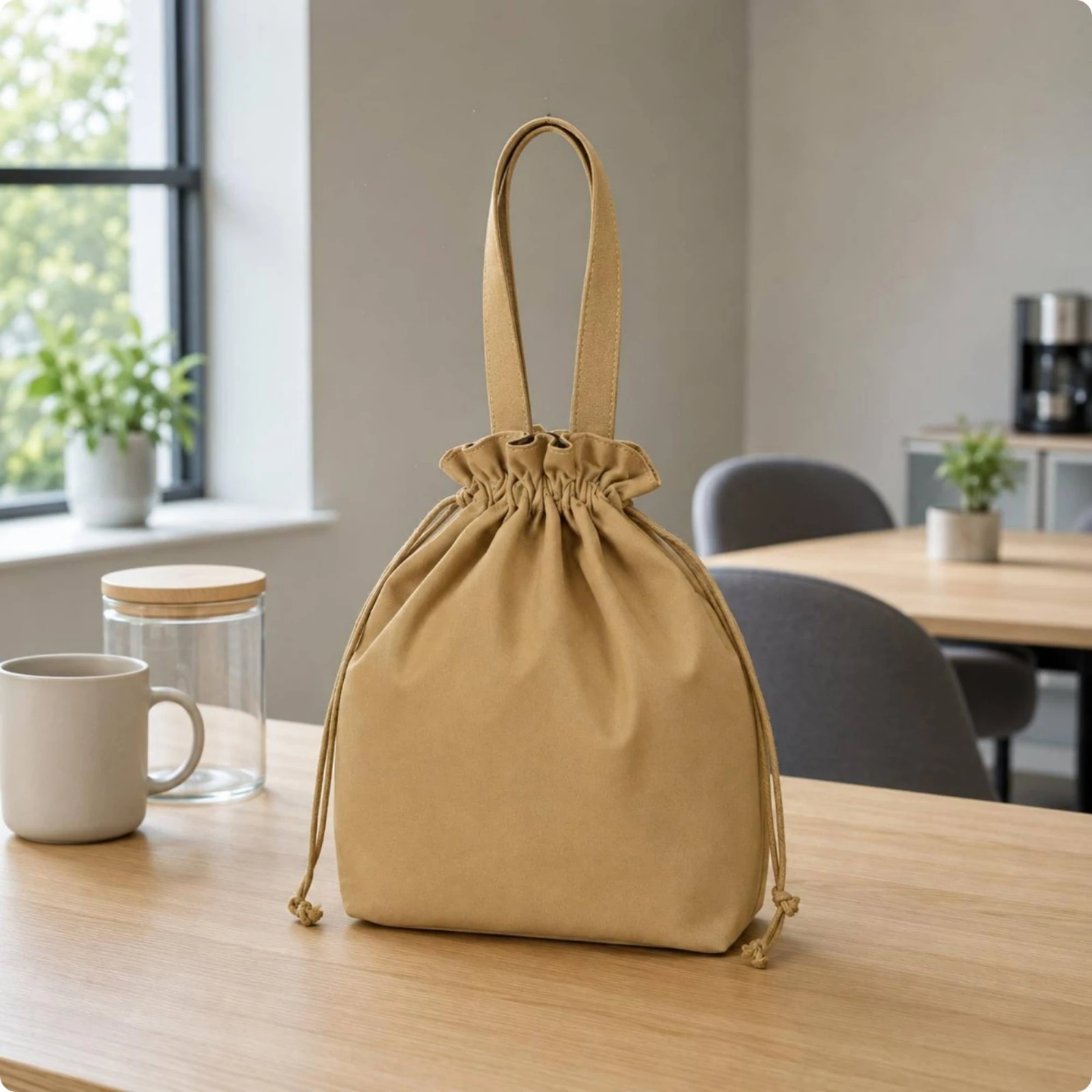 Drawstring Lunch Bag Gathered Opening Canvas Lunch Bag Meal Carrier Top Handle Reusable
Drawstring Lunch Bag Gathered Opening Canvas Lunch Bag Meal Carrier Top Handle Reusable