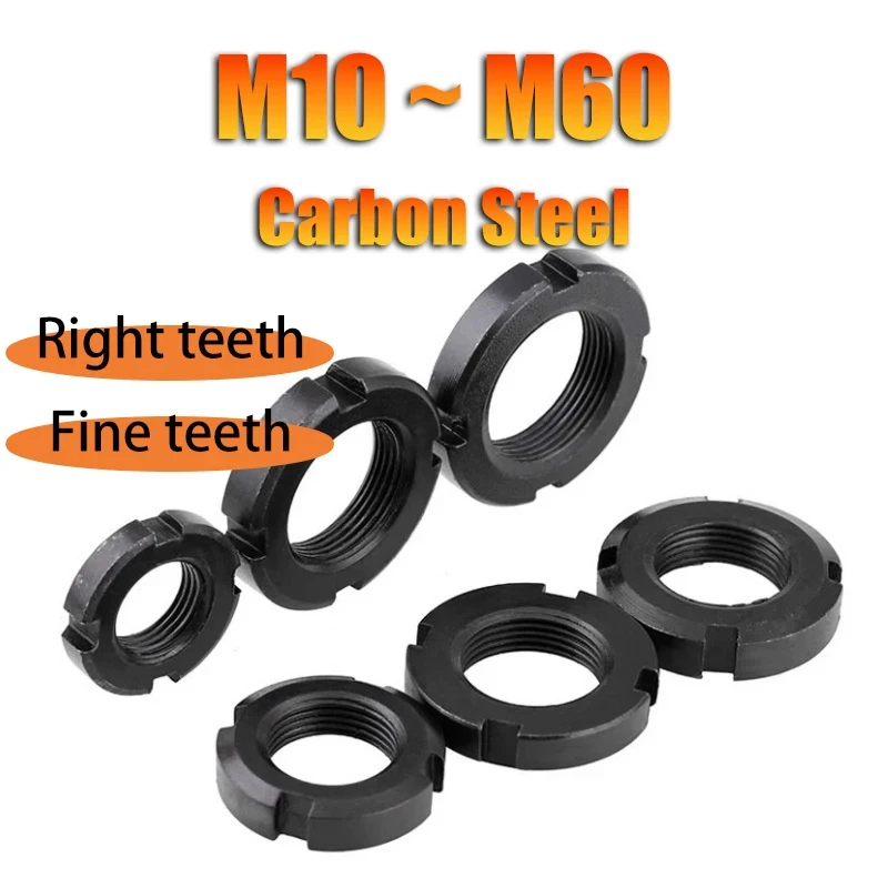 M10 M12 M14 M16 M18 M20 M22 M24 M25 M27 M30 M33 M35 M36 M39 M40-M60 Carbon Steel Slotted Round Nut DIN981 KM Type
M10 M12 M14 M16 M18 M20 M22 M24 M25 M27 M30 M33 M35 M36 M39 M40-M60 Carbon Steel Slotted Round Nut DIN981 KM Type