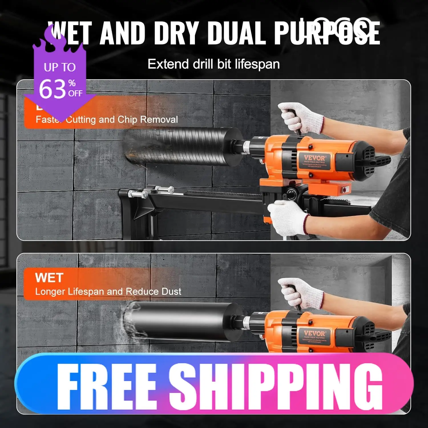 Core Drill Machine 0 8 11 8in Drilling Diameter Diamond Core Drill Rig with Stand and Core Drill Bit 3500W Rugged Concrete
Core Drill Machine 0 8 11 8in Drilling Diameter Diamond Core Drill Rig with Stand and Core Drill Bit 3500W Rugged Concrete