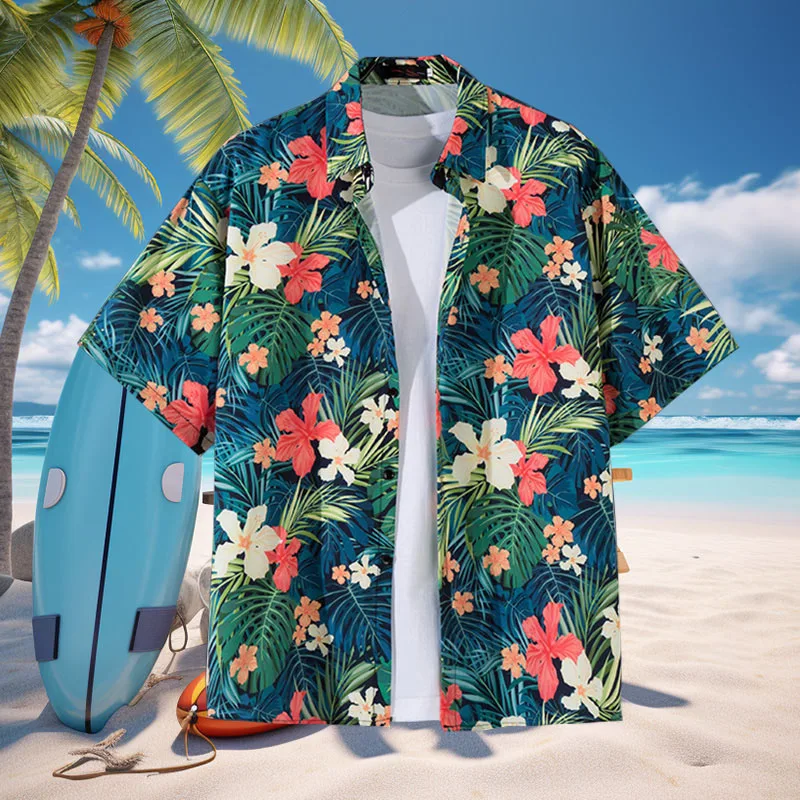 1PC Turn Down Collar Shirts Beach Shirts Blouse Polyester Floral Printed T-shirts Men Clothing
1PC Turn Down Collar Shirts Beach Shirts Blouse Polyester Floral Printed T-shirts Men Clothing